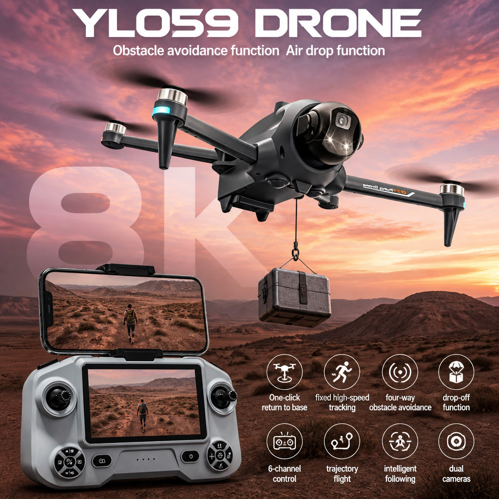 Drone Multispectral - โดรนรุ่นใหม่ YL059 พร้อมระบบ GPS กลับอัตโนมัติ หลบหลีกสิ่งกีดขวาง