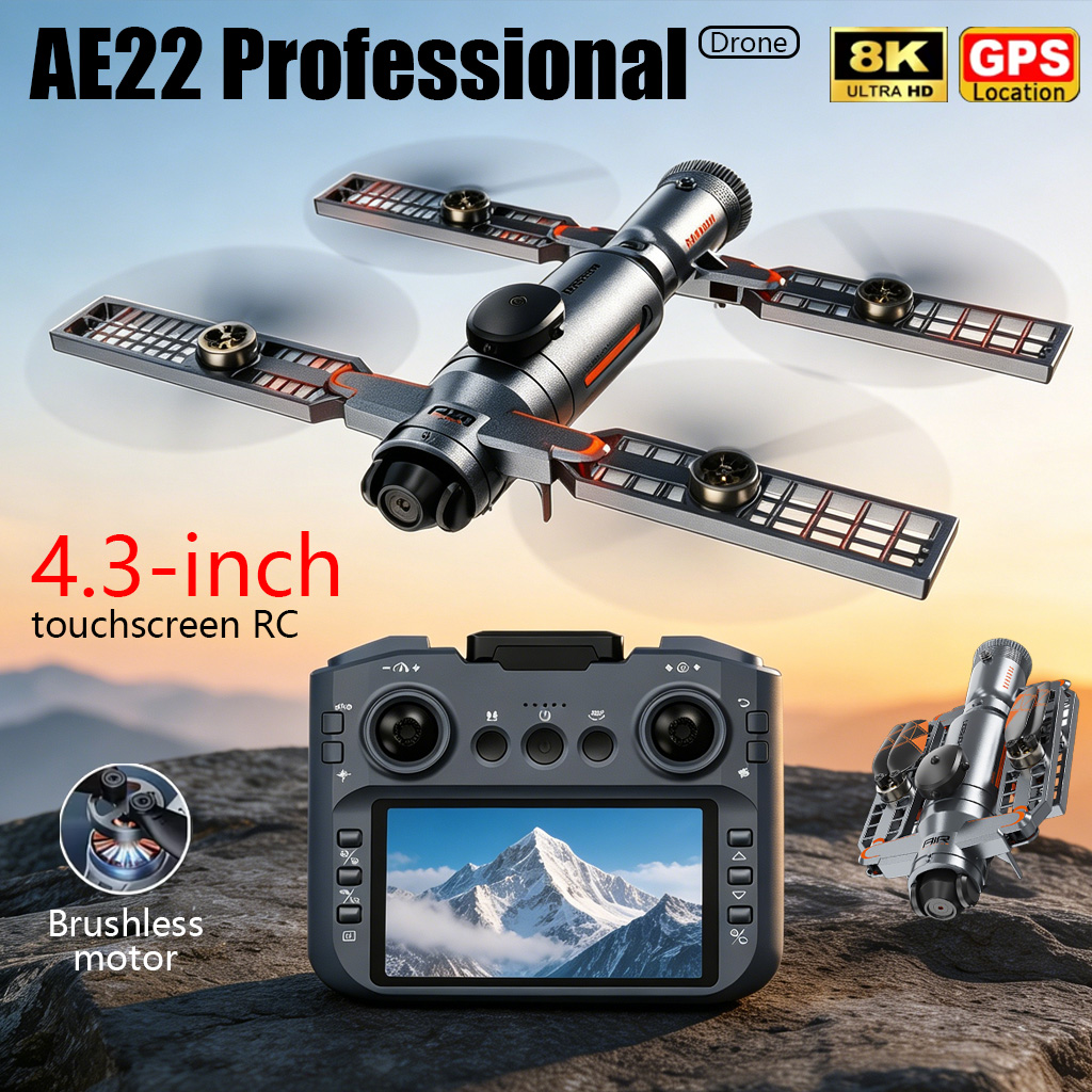 Drone Multispectral - โดรนพับได้รุ่นอัพเกรด AE22 PRO MAX กล้องคู่ 8K