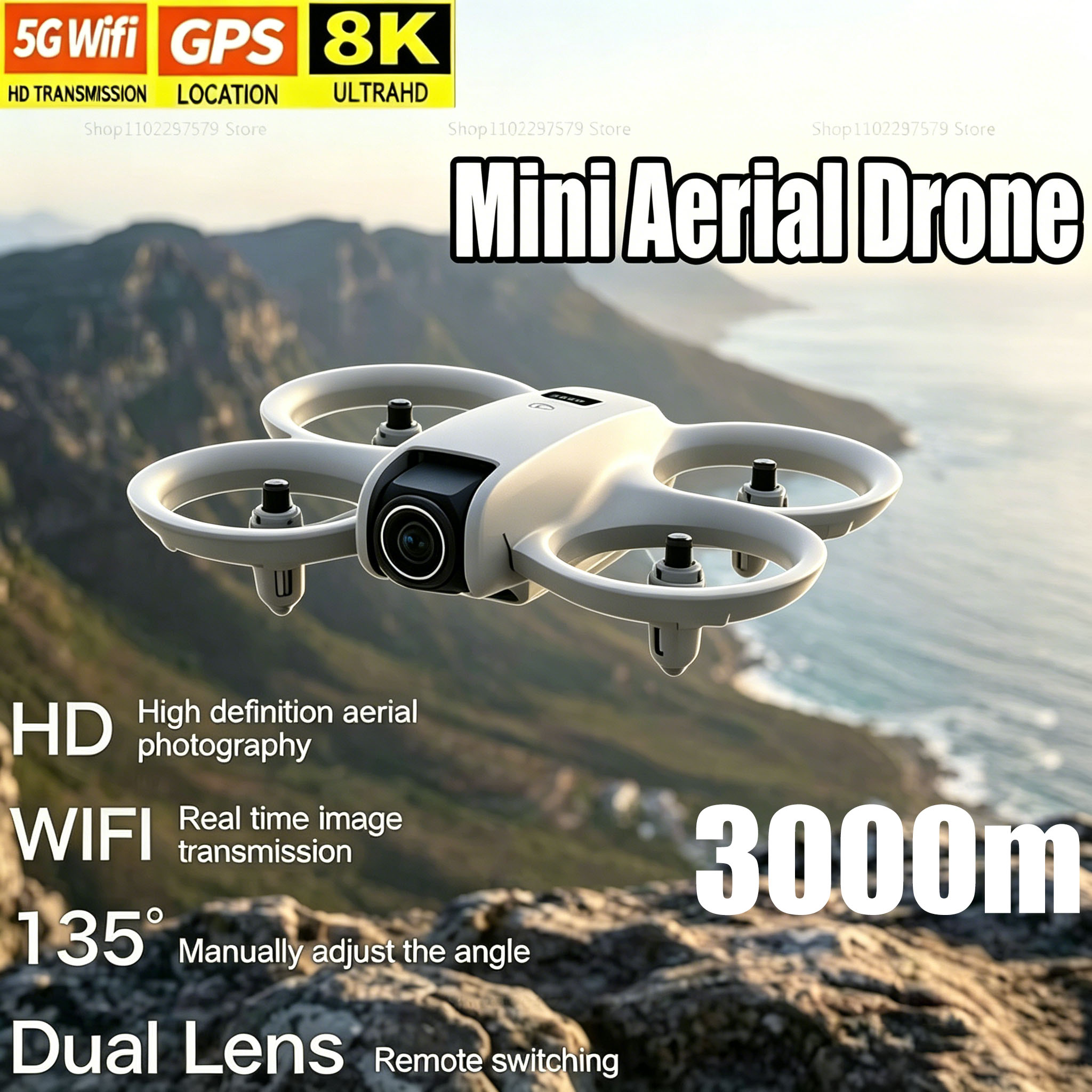 มินิโดรนพร้อมกล้อง 8K HD FPV โ - Drone Video Production บทวิจารณ์และราคา